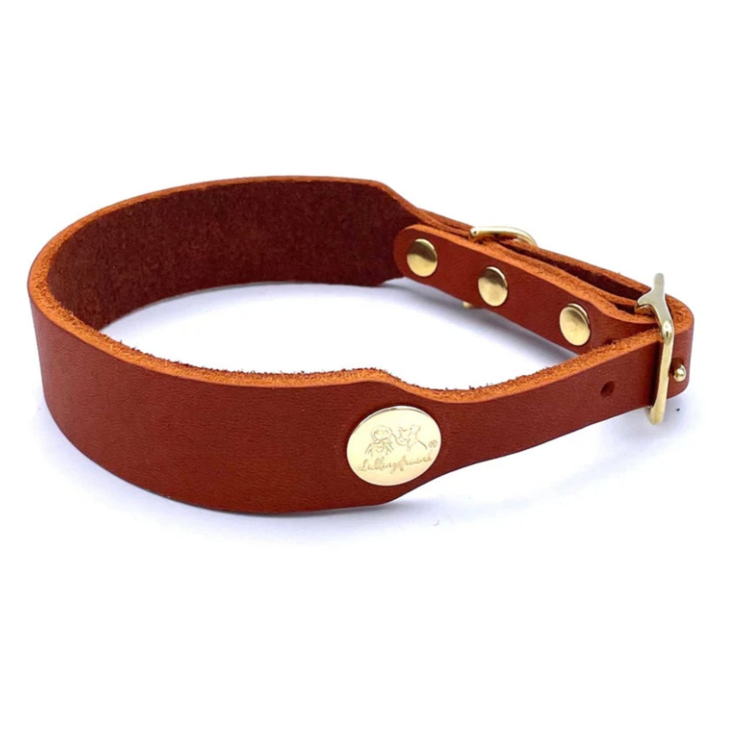 no. 1 Lederhalsband Cognac