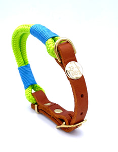 Tau-Leder-Halsband Popping Blue