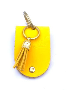 Schlüsselanhänger Leder Gelb