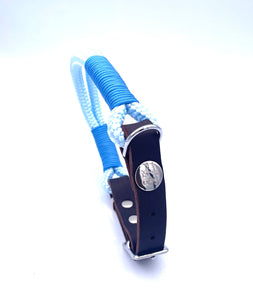 Tau-Leder-Halsband Light Blue